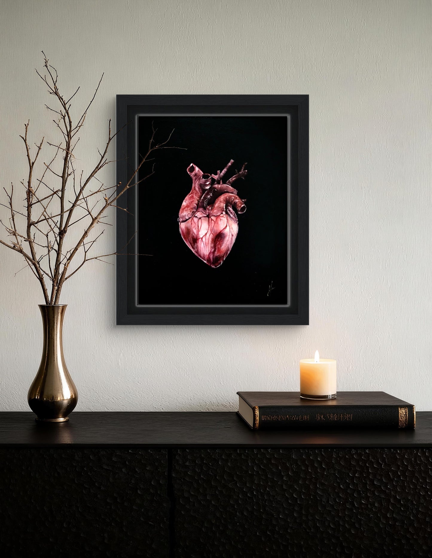 ‘Anatomical Heart’ Framed Canvas print.